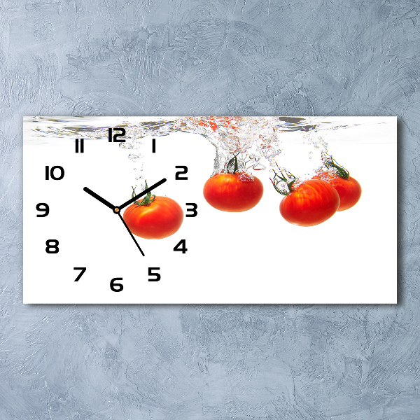 Glazen klok horizontaal Tomaten onder water