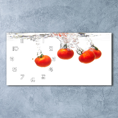 Glazen klok horizontaal Tomaten onder water