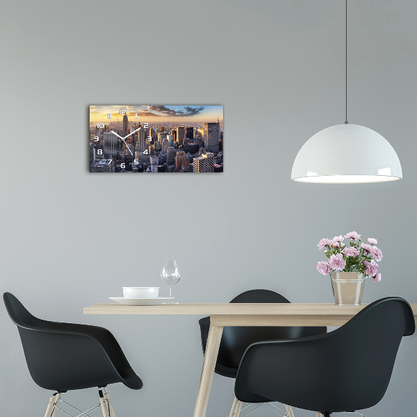 Glazen klok horizontaal New York vanuit vogelperspectief