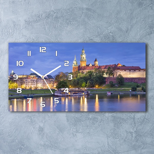 Langwerpige wandklok van glas Krakau, Polen