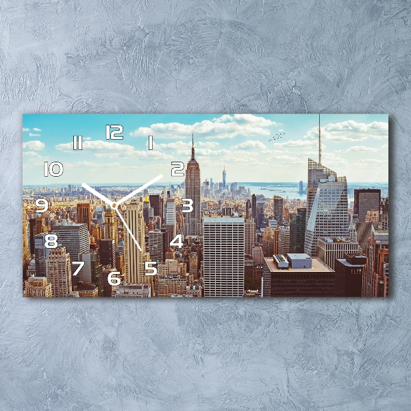 Glazen klok horizontaal New York vanuit vogelperspectief