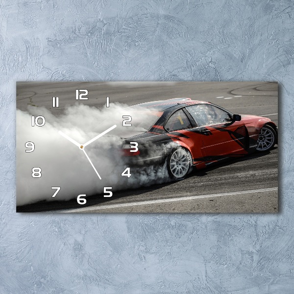 Langwerpige wandklok van glas Driftbaan