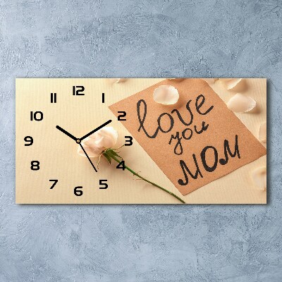 Nowoczesny zegar ścienny szklany Dzień mamy