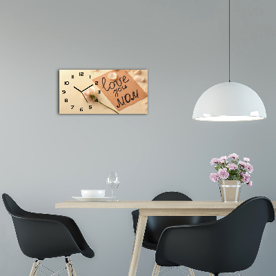 Glazen wandklok rechthoekig Moederdag