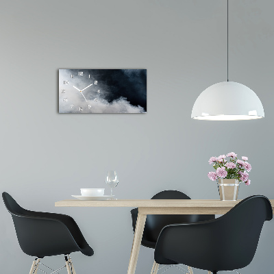 Glazen wandklok rechthoekig Witte rook