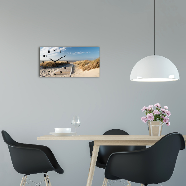 Glazen klok horizontaal Strandpad