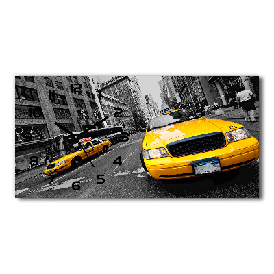 Glazen klok horizontaal New Yorkse taxi's