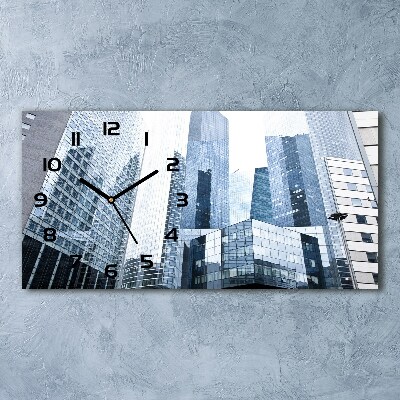 Langwerpige wandklok van glas Wolkenkrabbers