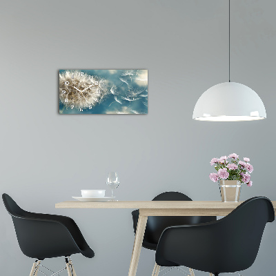 Nowoczesny zegar ścienny szklany Dmuchawce