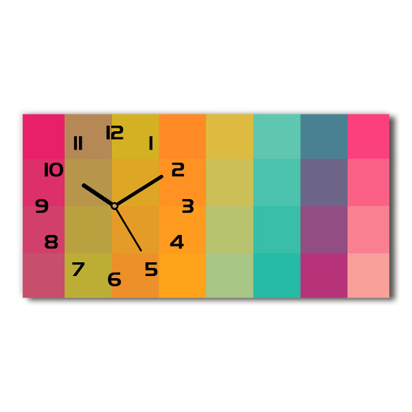Glazen klok horizontaal Kleurrijke vierkanten
