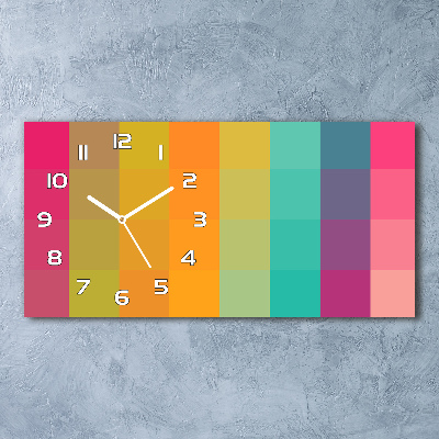 Glazen klok horizontaal Kleurrijke vierkanten