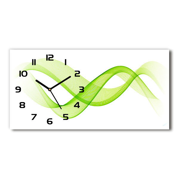 Langwerpige wandklok van glas Kleurrijke golven