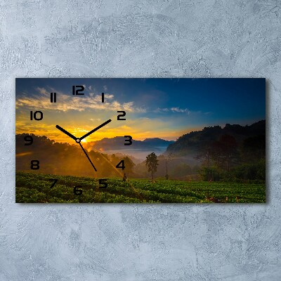 Zegar ścienny szklany Plantacja herbaty