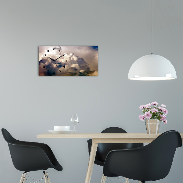 Glazen klok horizontaal Wolken aan de hemel