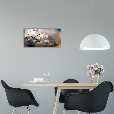 Glazen klok horizontaal Wolken aan de hemel