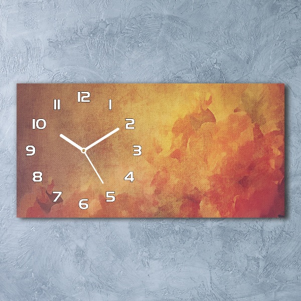 Glazen wandklok rechthoekig Bloemen