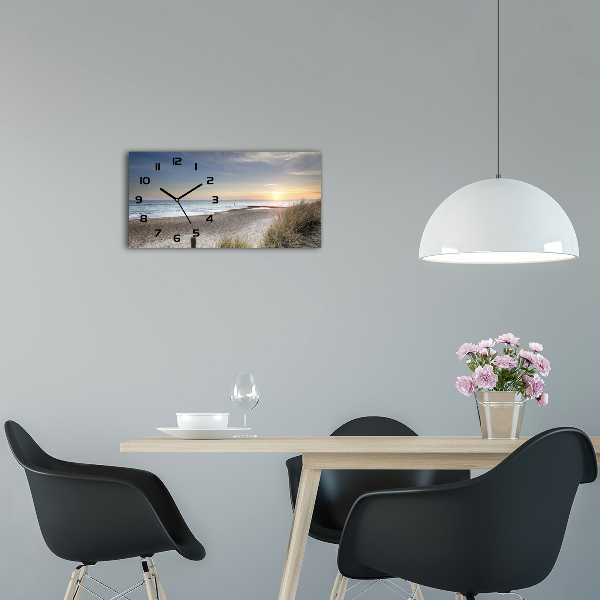 Glazen klok horizontaal Zonsondergang en duinen