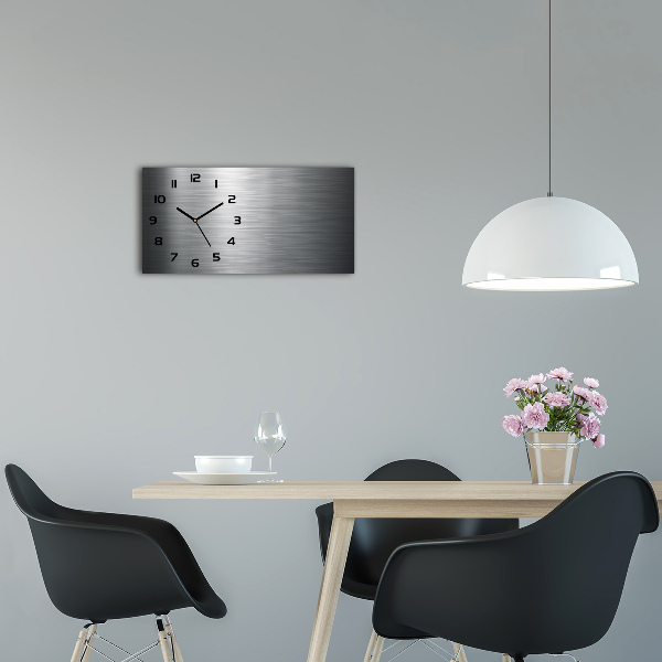 Langwerpige wandklok van glas Metalen achtergrond