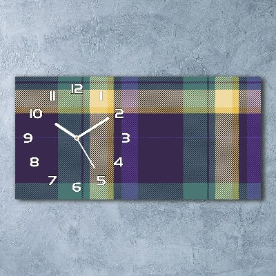 Zegar ścienny szklany cichy Krata tekstura