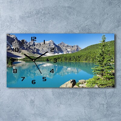 Glazen klok horizontaal Meer in de bergen
