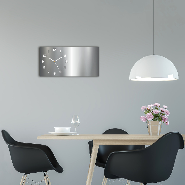 Langwerpige wandklok van glas Metalen achtergrond