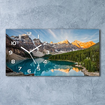 Glazen klok horizontaal Meer in de bergen