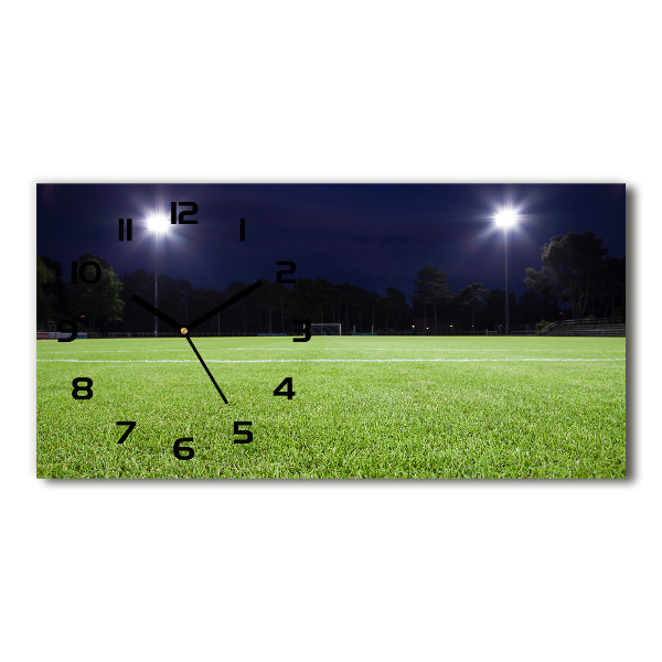 Glazen klok horizontaal Voetbalveld
