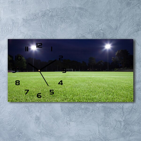 Glazen klok horizontaal Voetbalveld