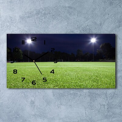 Glazen klok horizontaal Voetbalveld