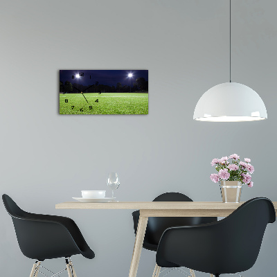 Glazen klok horizontaal Voetbalveld
