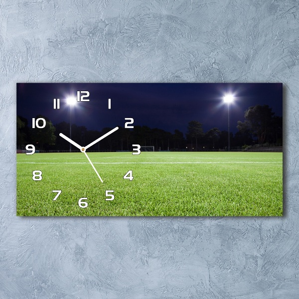 Glazen klok horizontaal Voetbalveld