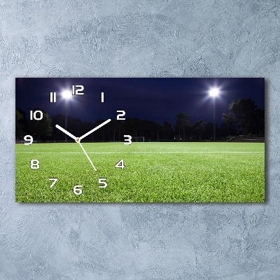 Glazen klok horizontaal Voetbalveld