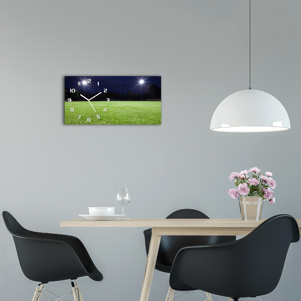 Glazen klok horizontaal Voetbalveld
