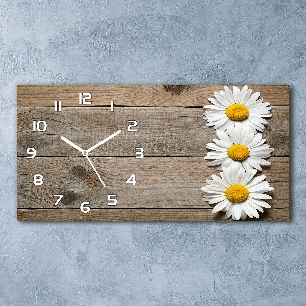 Glazen klok horizontaal Madeliefjeshout