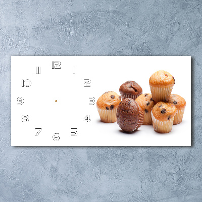 Glazen wandklok rechthoekig Cupcakes