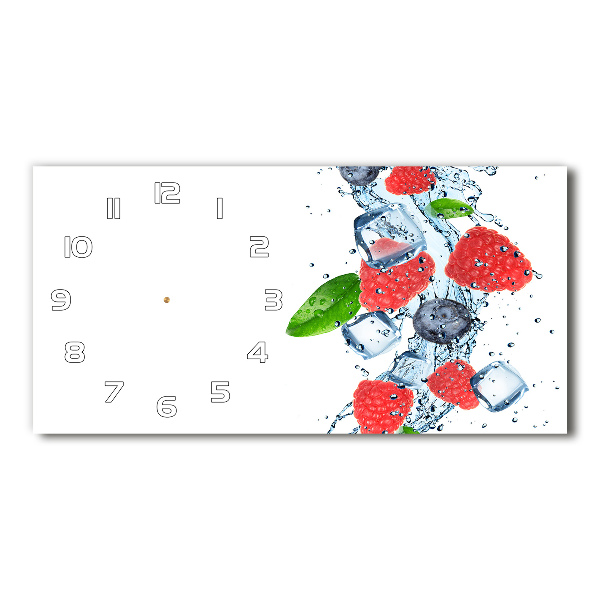 Glazen klok horizontaal Bosvruchten met ijs