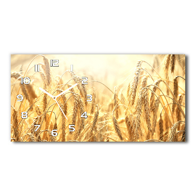 Glazen wandklok rechthoekig Graan