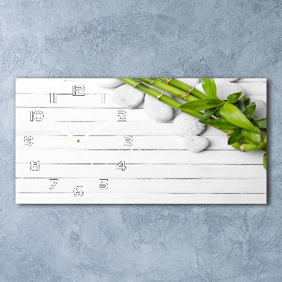 Glazen wandklok rechthoekig Bamboe