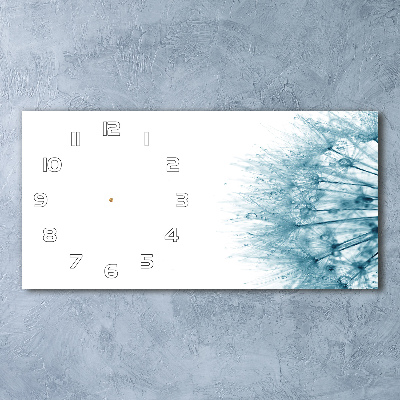 Glazen wandklok rechthoekig Paardebloem