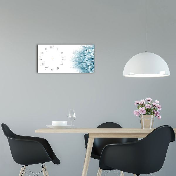 Glazen wandklok rechthoekig Paardebloem