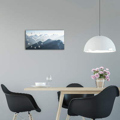 Glazen klok horizontaal Bergtoppen