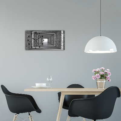 Langwerpige wandklok van glas Bakstenen tunnel