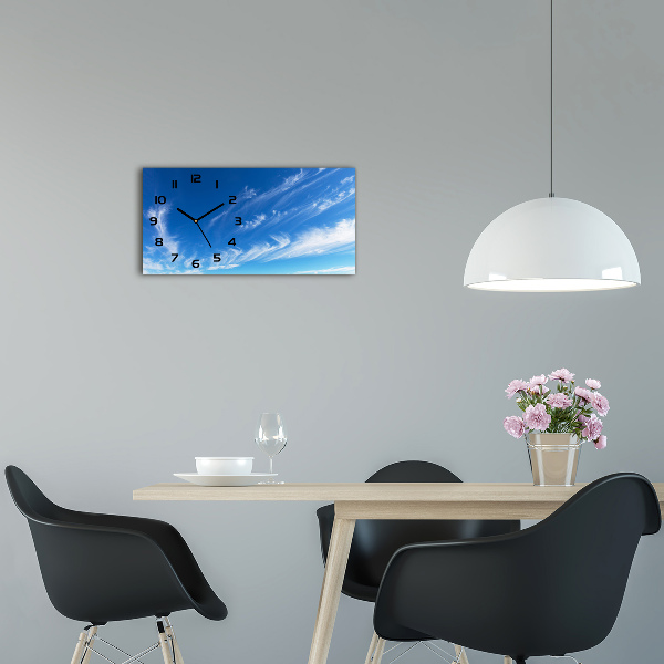 Glazen klok horizontaal Blauwe lucht