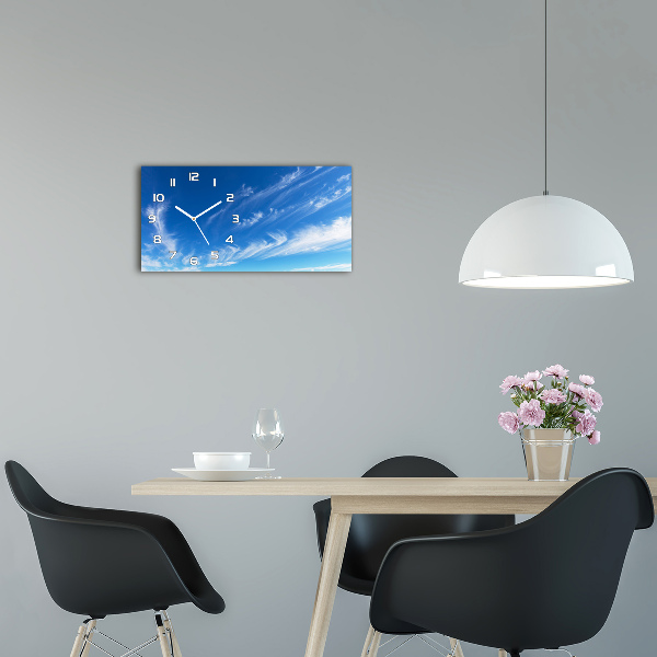 Glazen klok horizontaal Blauwe lucht