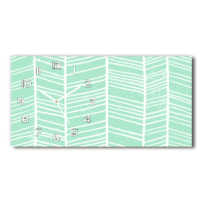 Langwerpige wandklok van glas Visgraatpatroon