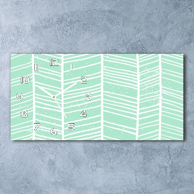 Langwerpige wandklok van glas Visgraatpatroon