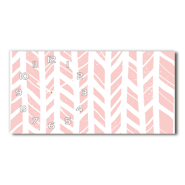 Langwerpige wandklok van glas Visgraatpatroon