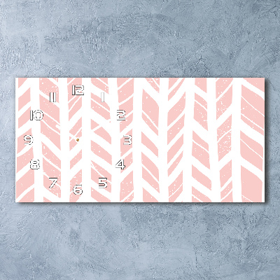 Langwerpige wandklok van glas Visgraatpatroon