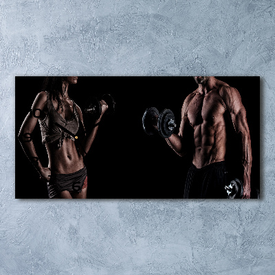 Langwerpige wandklok van glas Spieropbouw