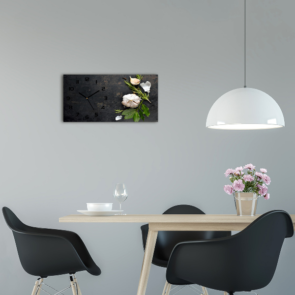 Glazen wandklok rechthoekig Knoflook